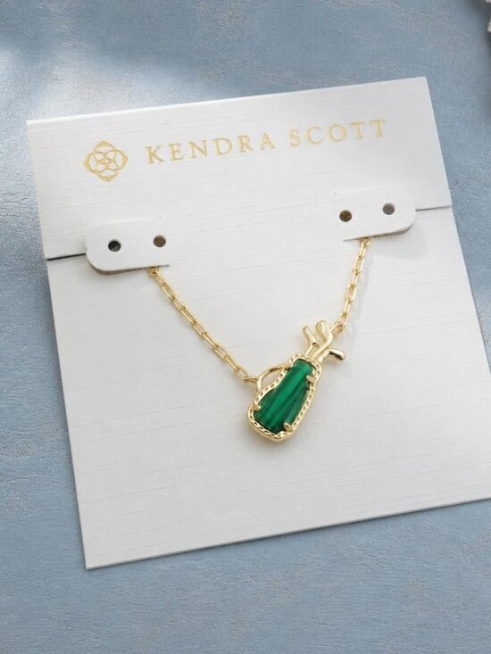 Kendra Scott Jewelry - Kendra Scott Golf Gold Green Malachite Pendant Necklace